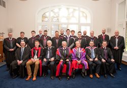 Faculty of Union Theological College, Belfast with recipients of Postgraduate Diploma in Ministry and a Certificate for Licensing.